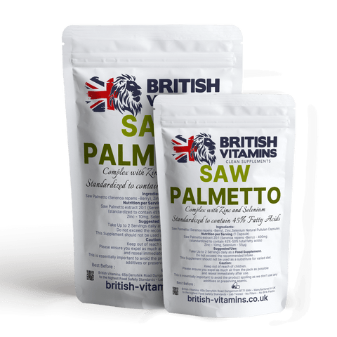 Saw Palmetto 400mg with Zinc and Selenium Health & Beauty:Vitamins & Lifestyle Supplements:Vitamins & Minerals British Vitamins 60 Capsules