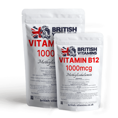 Vitamin B12 Methylcobalamin 1000mcg Health & Beauty:Vitamins & Lifestyle Supplements:Vitamins & Minerals British Vitamins 60 Capsules