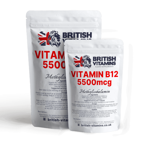 Vitamin B12 Methylcobalamin 5500mcg formulated with MSM Health & Beauty:Vitamins & Lifestyle Supplements:Vitamins & Minerals British Vitamins 5 Capsules ( Sample )