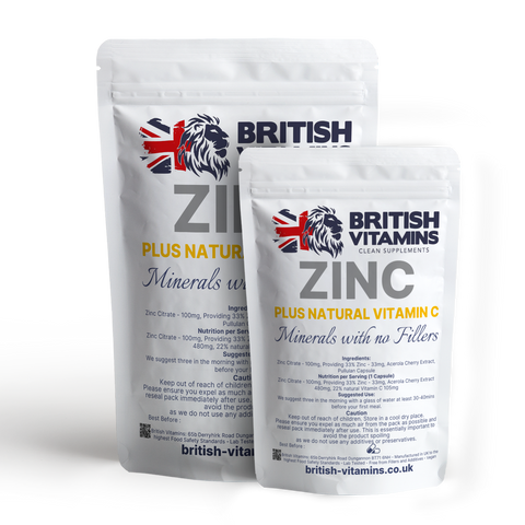 Zinc with Natural Vitamin C Health & Beauty:Vitamins & Lifestyle Supplements:Vitamins & Minerals British Vitamins 60 Capsules